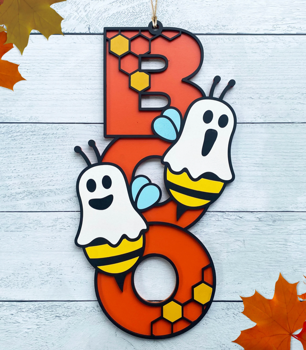 2 layer "BOO" Ghost Signs