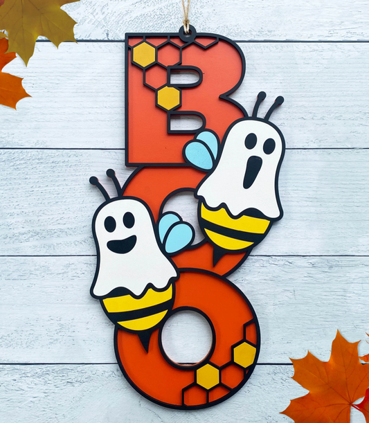 2 layer "BOO" Ghost Signs