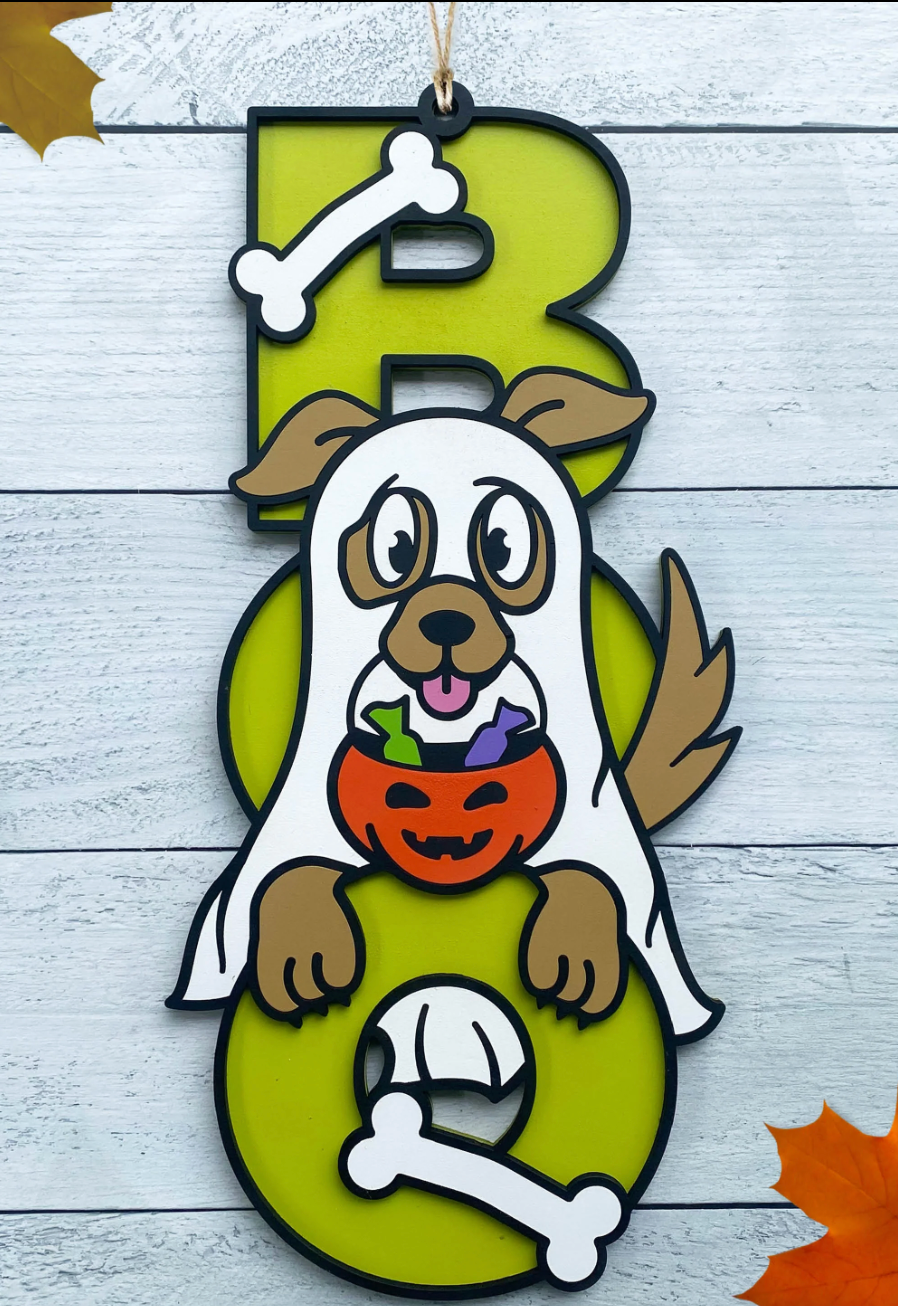 2 layer "BOO" Animal Signs