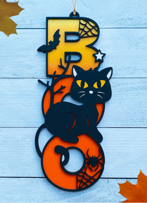 2 layer "BOO" Animal Signs