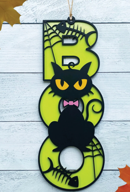 2 layer "BOO" Animal Signs