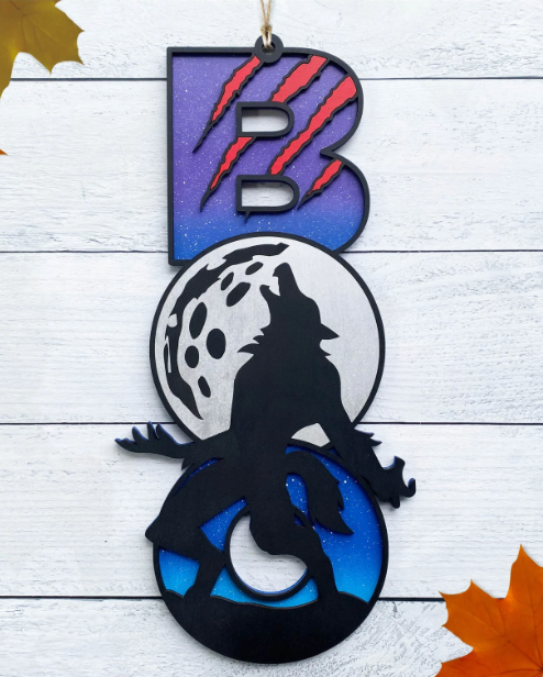 2 layer "BOO" Animal Signs